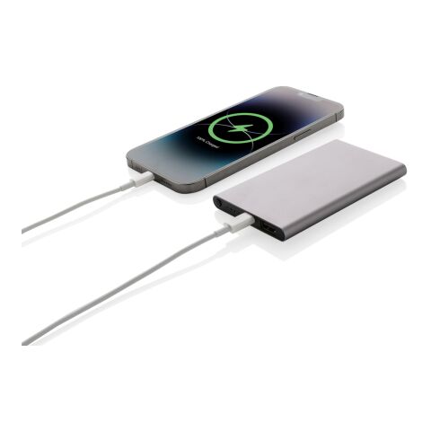 4.000mAh Type-C Powerbank aus RCS recyeltem ABS &amp; Aluminium grau | ohne Werbeanbringung | Nicht verfügbar | Nicht verfügbar