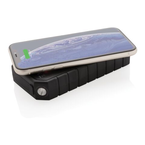 10.000 mAh Solar-Powerbank mit 10W Wireless aus RCS Plastik schwarz | ohne Werbeanbringung | Nicht verfügbar | Nicht verfügbar