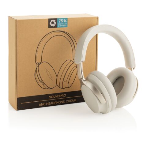 Soundpro ANC Kopfhörer aus RCS rec. Kunststoff weiß | ohne Werbeanbringung | Nicht verfügbar | Nicht verfügbar