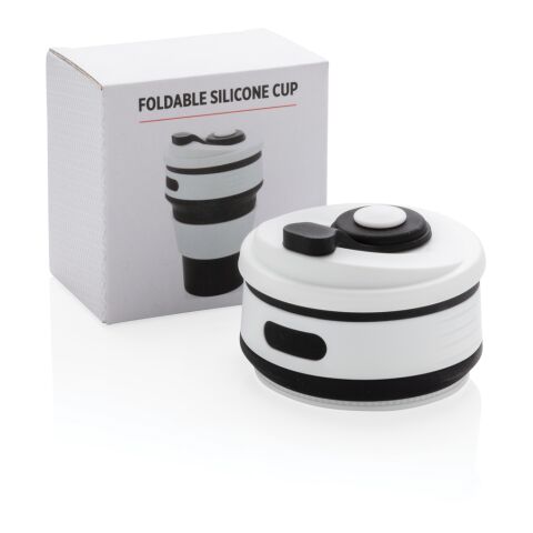 faltbarer Silikon-Becher mit Deckel schwarz | ohne Werbeanbringung | Nicht verfügbar | Nicht verfügbar