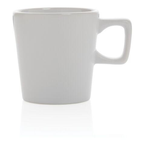 Moderne Keramik Kaffeetasse weiß-weiß | ohne Werbeanbringung | Nicht verfügbar | Nicht verfügbar