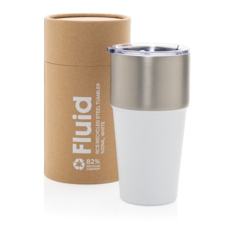 Fluid Becher aus RCS-zertifiziert recyceltem Stahl, 500ml weiß | ohne Werbeanbringung | Nicht verfügbar | Nicht verfügbar