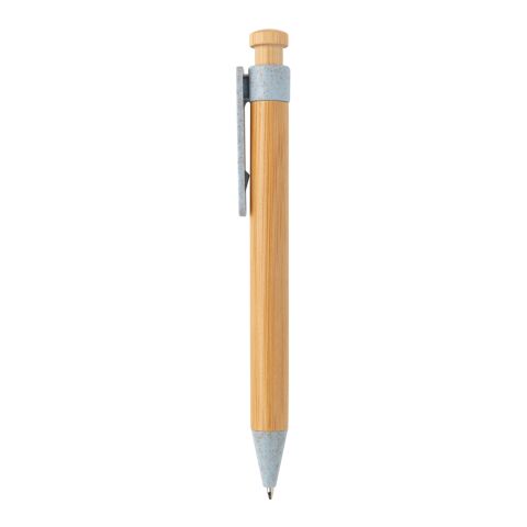 Bambus Stift mit Wheatstraw-Clip blau | ohne Werbeanbringung | Nicht verfügbar | Nicht verfügbar