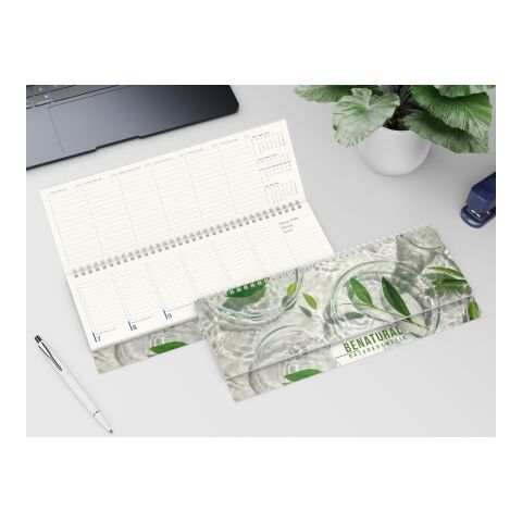 Tisch-Querkalender Compact RECYCLING 1 Woche = 2 Seiten 8–20 Uhr 304 × 135 mm | Nicht verfügbar | Nicht verfügbar | ohne Werbeanbringung | ohne Werbeanbringung | Naturkarton-Softcover