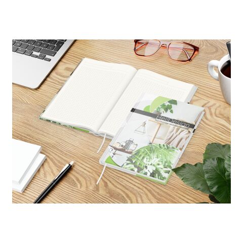 Notizbuch Note-Book RECYCLING Ecken spitz Papier-Hardcover individuell bedruckt DIN A5 | ohne Werbeanbringung | recyceltes Papier matt | Winkelkaro