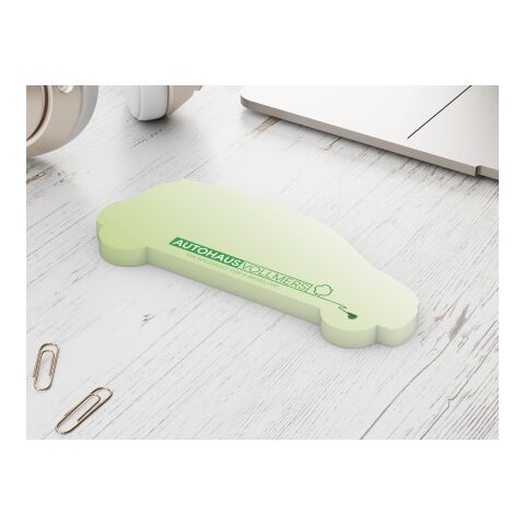 Haftnotizblock Form 125 × 72 mm RECYCLING formgestanzt 119 × 51 mm | ohne Werbeanbringung | Auto