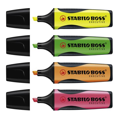 STABILO BOSS EXECUTIVE 4er Tisch-Set Leuchtmarkierer weiß | ohne Werbeanbringung