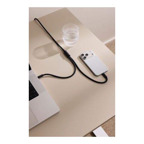 VINGA Baltimore Silikon-Multiladekabel, Type-C to 2x Type-C schwarz