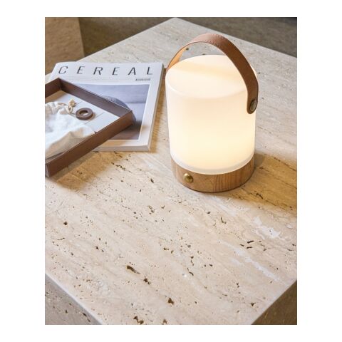 VINGA Narni Laterne aus RCS recyceltem ABS braun-weiß | ohne Werbeanbringung | Nicht verfügbar | Nicht verfügbar