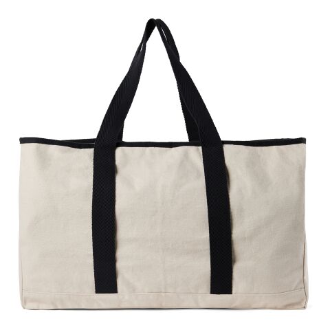 VINGA Volonne AWARE™ Strandtasche aus recyceltem Canvas off white-schwarz | ohne Werbeanbringung | Nicht verfügbar | Nicht verfügbar | Nicht verfügbar