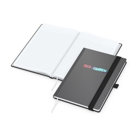 Notizbuch Vision-Book EXPRESS Kunstleder-Hardcover matt-farbig Anthrazit | DIN A5 | ohne Werbeanbringung | Hochweiß/Winkelkaro