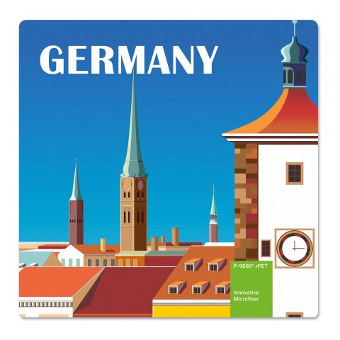 POLYCLEAN rPET Displaytuch im Papieretui, All-Inclusive-Paket  ohne Werbeanbringung | 20 x 20 cm