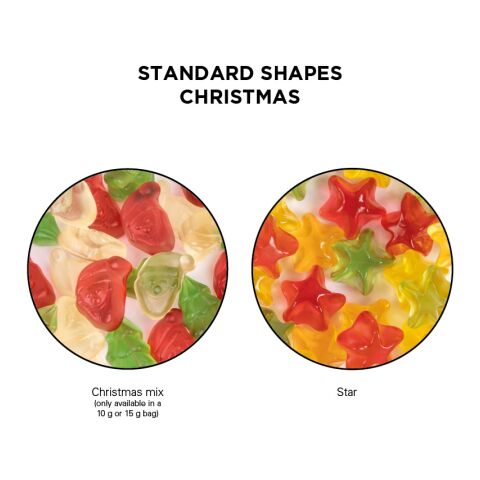 Minitüte 10 g Trolli Fruchtgummi Weihnachtsmischung weiß | ohne Werbeanbringung | Folie, 50%Papieranteil