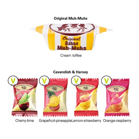 Geschenkbox Midi Schleife ohne Werbeanbringung | 8 Fruit Bonbons