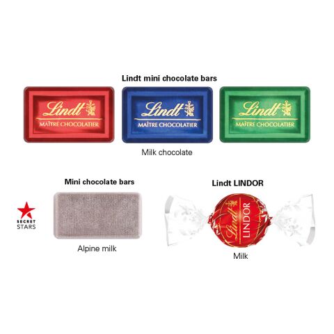 Geschenkbox Mini Weihnachten ohne Werbeanbringung | 4 Lindt Schokotäfelchen