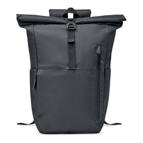 Rolltop-Rucksack 300D RPET schwarz | ohne Werbeanbringung | Nicht verfügbar | Nicht verfügbar | Nicht verfügbar