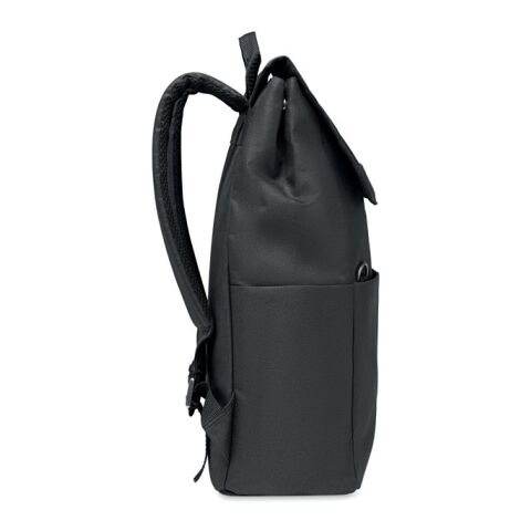 Laptop-Rucksack 600D RPET Magnetverschluss schwarz | ohne Werbeanbringung | Nicht verfügbar | Nicht verfügbar | Nicht verfügbar