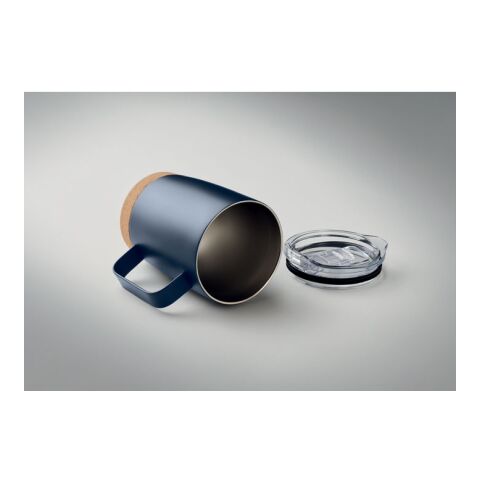 Doppelwandiger Becher 300ml mit Korkboden marineblau | ohne Werbeanbringung | Nicht verfügbar | Nicht verfügbar