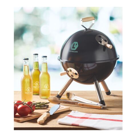 Grillzange Edelstahl holzfarben | ohne Werbeanbringung | Nicht verfügbar | Nicht verfügbar