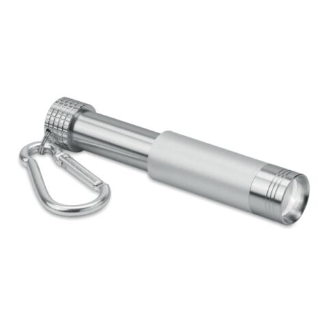 Taschenlampe mit Karabiner silber | ohne Werbeanbringung | Nicht verfügbar | Nicht verfügbar