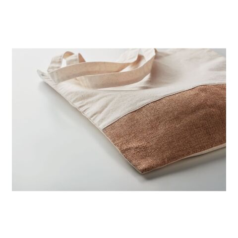 Einkaufstasche mit Jutebesatz beige | ohne Werbeanbringung | Nicht verfügbar | Nicht verfügbar | Nicht verfügbar