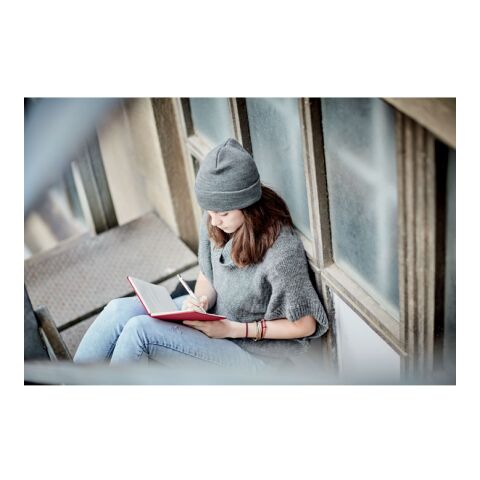 Beanie mit Umschlag RPET weiß/grau | ohne Werbeanbringung | Nicht verfügbar | Nicht verfügbar | Nicht verfügbar