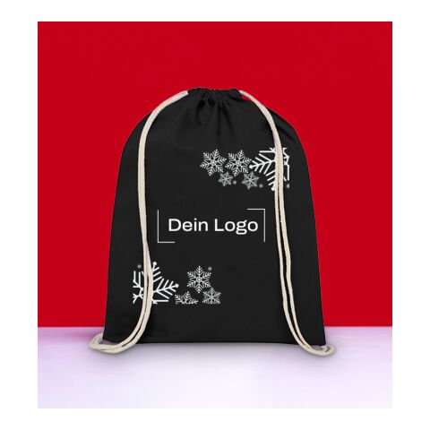 *Christmas* Oregon Beutel Schwarz | Schneeflocken | 4C DTF Transfer
