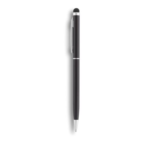 Schlanker Aluminiumkugelschreiber mit Stylus schwarz | ohne Werbeanbringung | Nicht verfügbar | Nicht verfügbar | Nicht verfügbar