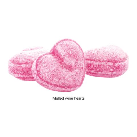 Papierdose Eco Midi Weihnachten weiß | ohne Werbeanbringung | Kandierte Glühweinherzen