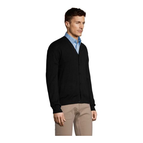 Golden Herren-Strickjacke mit V-Ausschnitt schwarz | S