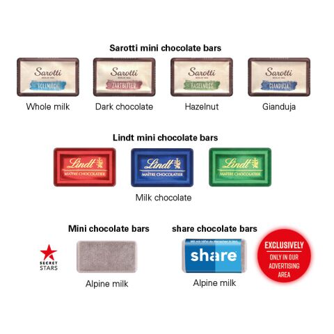 Täfelchen Adventskalender ohne Werbeanbringung | 24 share Schokotäfelchen