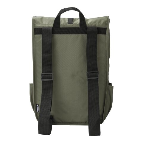 RPET Polyester (300D) Rucksack mit Lasche Lyric Grün | ohne Werbeanbringung | Nicht verfügbar | Nicht verfügbar