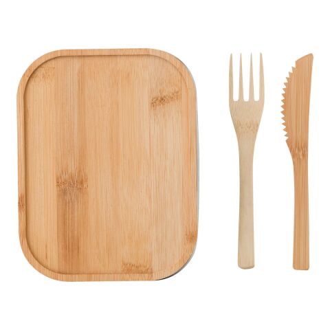 Brotdose aus Edelstahl Esme Braun | ohne Werbeanbringung | Nicht verfügbar | Nicht verfügbar