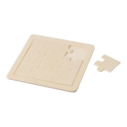 Neunteiliges Puzzle aus Holz braun | ohne Werbeanbringung | Nicht verfügbar | Nicht verfügbar