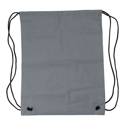 Rucksack aus Synthetik (190D) mit reflektierendem Kordelzug Grau | ohne Werbeanbringung | Nicht verfügbar | Nicht verfügbar