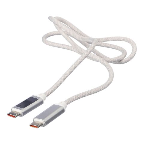 Ladekabel aus Nylongewebe 65W Claudia Hellgrau | ohne Werbeanbringung | Nicht verfügbar | Nicht verfügbar
