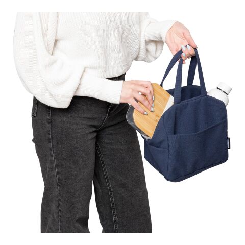 Kühltasche aus recyceltem Poly-Baumwollgewebe (330 g/m²) Elowen Blau | ohne Werbeanbringung | Nicht verfügbar | Nicht verfügbar