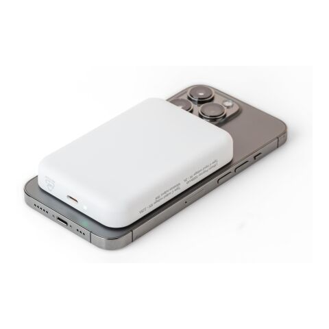 Recycelte ABS-Powerbank mit kabellosem Ladegerät Miren Schwarz | ohne Werbeanbringung | Nicht verfügbar | Nicht verfügbar