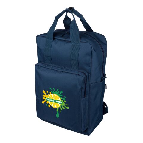 Rucksack aus recyceltem (900D) Polyester Amalia Blau | ohne Werbeanbringung