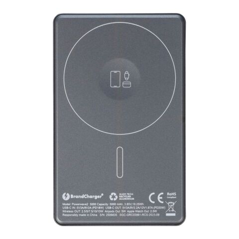 BrandCharger Powerbank Powerwave 2 | Recycelt | 5.000 mAh grau