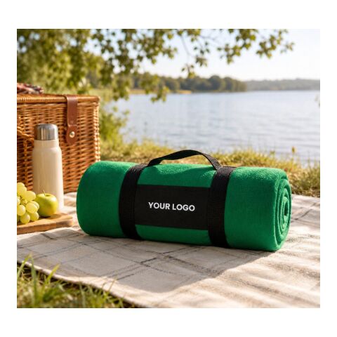 Fleece-Picknickdecke  'Central' Grün