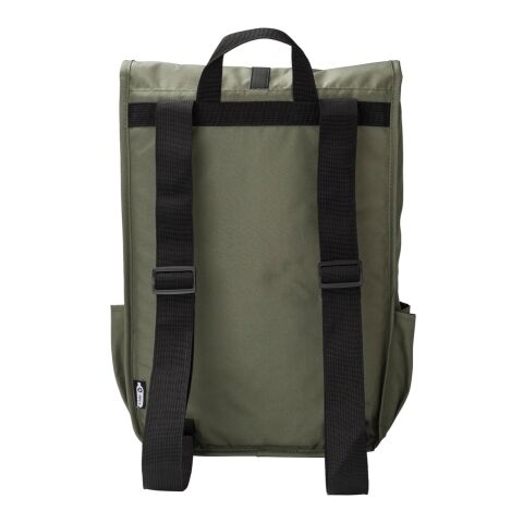 RPET Polyester (300D) Rucksack mit Lasche Lyric Grün