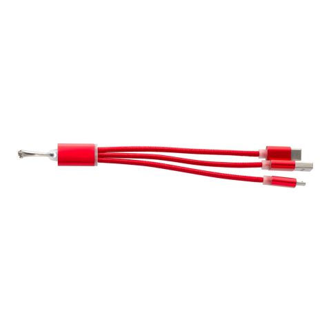 USB-Aufladekabel 'Choose' aus Aluminium Rot