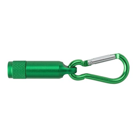 Mini-Taschenlampe aus Aluminium mit Karabiner Grün