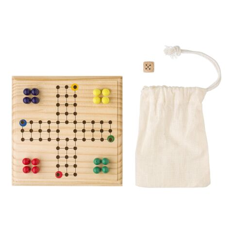 Ludo-Spiel aus Holz Yasir Braun | ohne Werbeanbringung | Nicht verfügbar | Nicht verfügbar