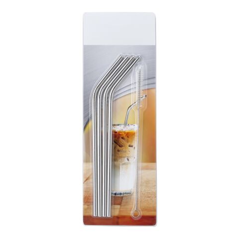 4er Set Strohhalme &#039;Straw&#039; aus Edelstahl Silber | ohne Werbeanbringung | Nicht verfügbar | Nicht verfügbar