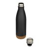 Cove 500 ml doppelwandige, vakuumisolierte Trinkflasche aus Edelstahl mit Korkdetails Standard | schwarz | ohne Werbeanbringung | Nicht verfügbar | Nicht verfügbar