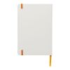 Spectrum weißes A5 Notizbuch mit farbigem Gummiband Standard | transparent-orange | ohne Werbeanbringung | Nicht verfügbar | Nicht verfügbar | Nicht verfügbar