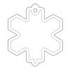 RFX™ Reflektierender PVC-Aufhänger Schneeflocke weiß | 1-farbiger Siebdruck | Rückseite | 53 mm x 61 mm