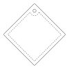 RFX™ Diamant reflektierender PVC-Aufhänger groß weiß | 1-farbiger Siebdruck | Rückseite | 36 mm x 36 mm